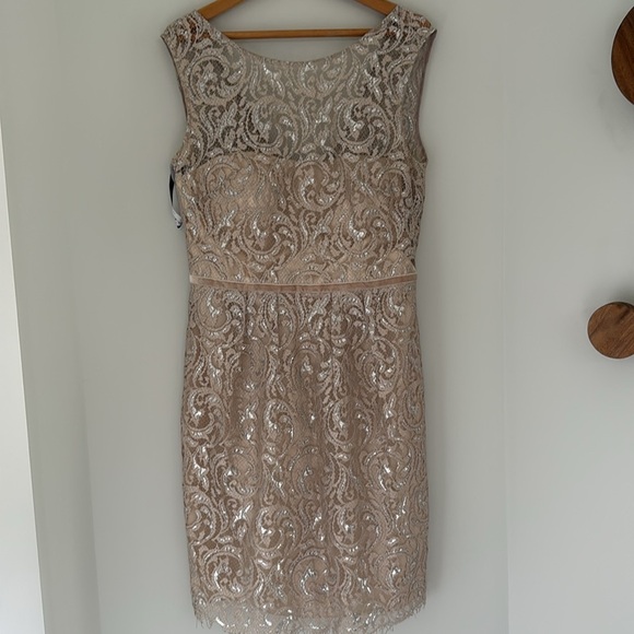 Jenny Yoo BDHLN Collection Sandstone Lace Cocktail Dress Size 6 - Picture 3 of 7
